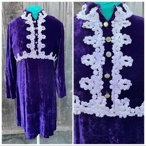 Vintage Deep Purple Velvet Dress